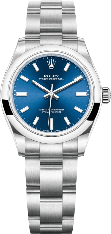 Rolex,Oyster Perpetual 31mm,31mm,Stainless Steel,Blue,Automatic,55hours,In-house Caliber,277200,277200-0003