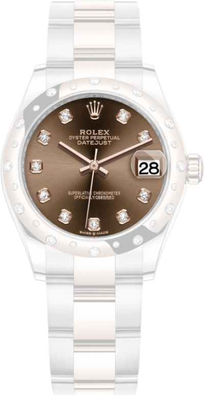 Rolex,Datejust 31 31mm,31mm,Rose Gold,Stainless Steel,Brown,Automatic,Day,55hours,278341RBR,278341RBR-0027