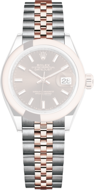 Rolex,Lady-Datejust 28mm,28mm,Everose Gold,Oystersteel,Brown,Automatic,Day,55hours,279161,279161-0017