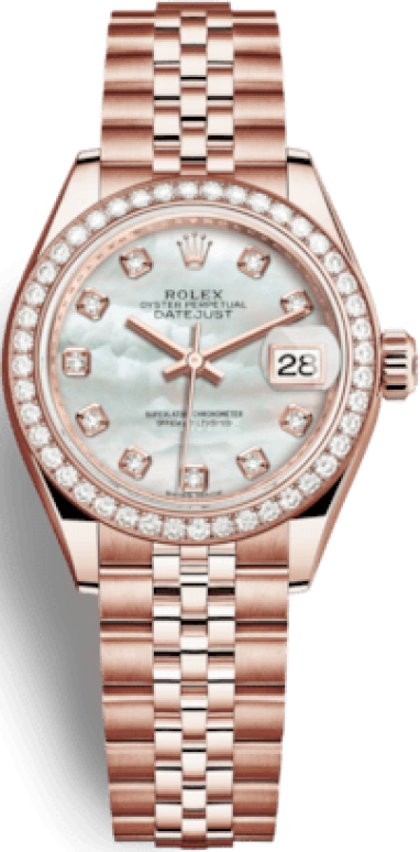 Rolex,Lady-Datejust 28mm,28mm,Everose Gold,White,Automatic,Day,55hours,279135RBR,279135RBR-0019