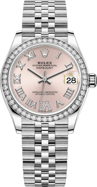 Rolex,Datejust 31 31mm,31mm,White Gold,Stainless Steel,Pink,Automatic,Day,55hours,278384RBR,278384RBR-0028