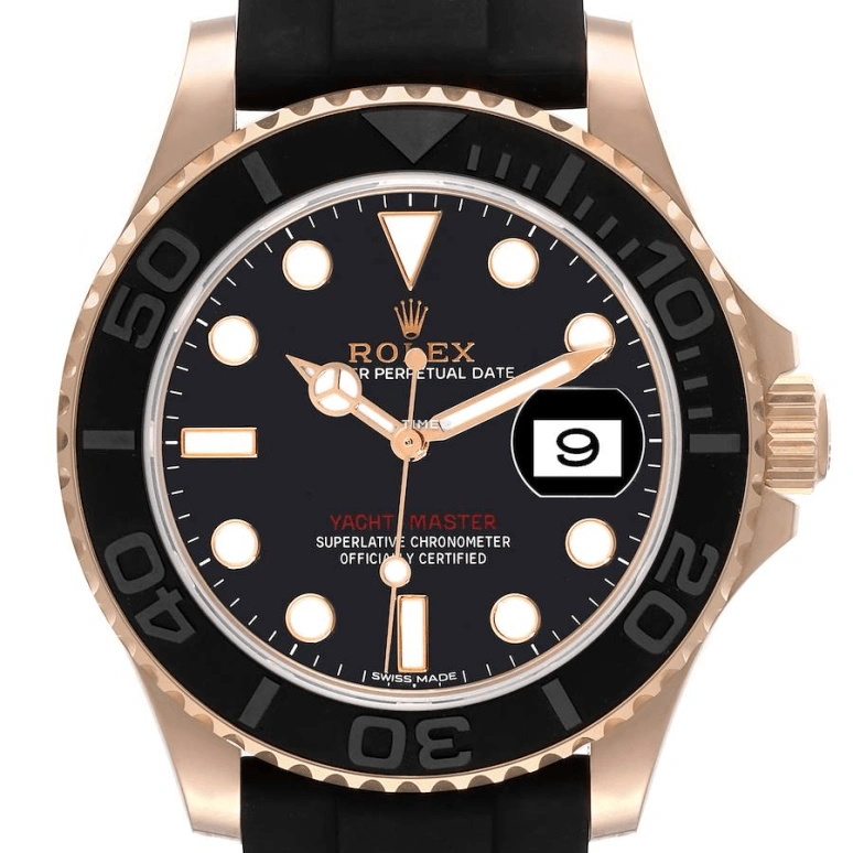 Rolex,Yacht-Master 40mm,40mm,Rose Gold,Black,Automatic,Day,48hours,116655,116655-OYSTERFLEX BRACELET