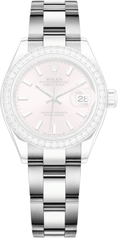 Rolex,Lady-Datejust 28mm,28mm,White Gold,Stainless Steel,Pink,Automatic,Day,55hours,279384RBR,279384RBR-0002