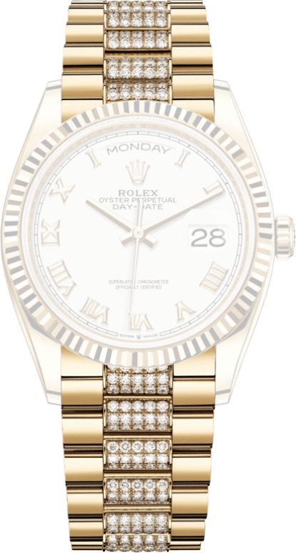 Rolex,Day-Date 36 36mm,36mm,Yellow Gold,White,Automatic,Date,Day,128238,128238-0077