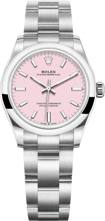 Rolex,Oyster Perpetual 31mm,31mm,Stainless Steel,Pink,Automatic,55hours,In-house Caliber,277200,277200-0009