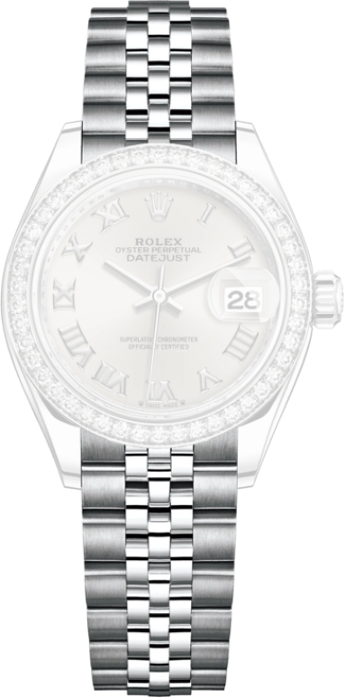 Rolex,Lady-Datejust 28mm,28mm,White Gold,Stainless Steel,Silver,Automatic,Day,55hours,279384RBR,279384RBR-0009
