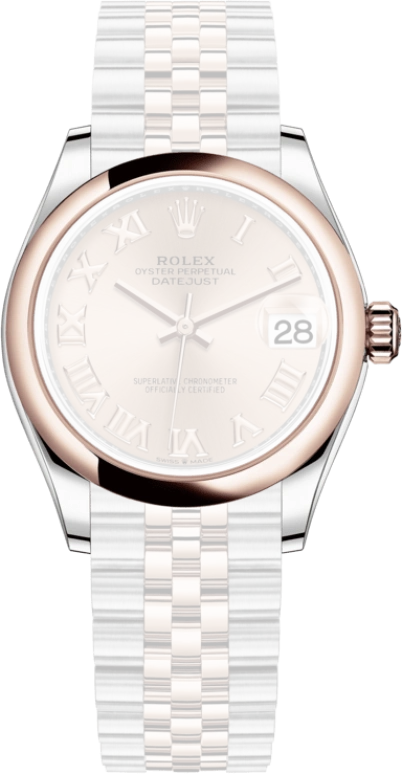 Rolex,Datejust 31 31mm,31mm,Rose Gold,Stainless Steel,Rose,Automatic,Day,55hours,278241,278241-0006