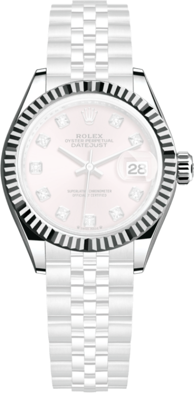 Rolex,Lady-Datejust 28mm,28mm,White Gold,Stainless Steel,Pink,Automatic,Day,55hours,279174,279174-0003