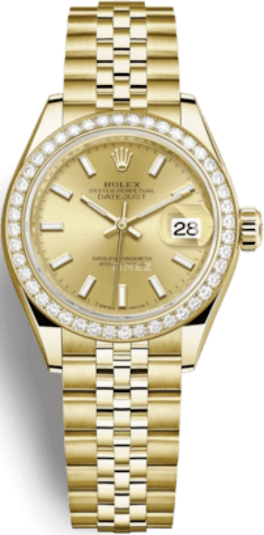 Rolex,Lady-Datejust 28mm,28mm,Yellow Gold,Champagne,Automatic,Day,55hours,279138RBR,279138RBR-0013