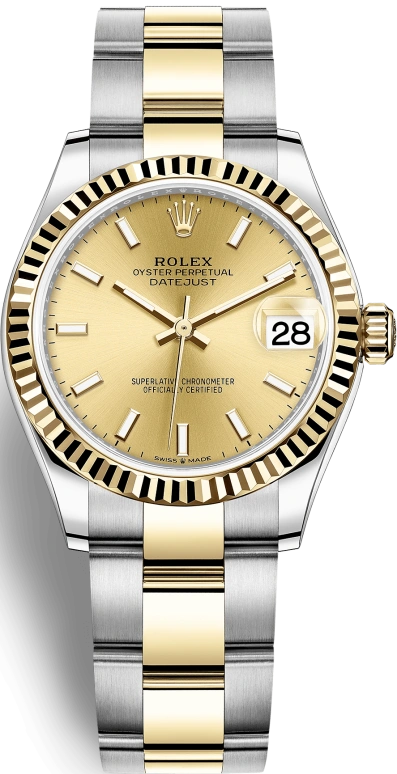 Rolex,Datejust 31 31mm,31mm,Yellow Gold,Stainless Steel,Champagne,Automatic,Day,55hours,278273,278273-0013