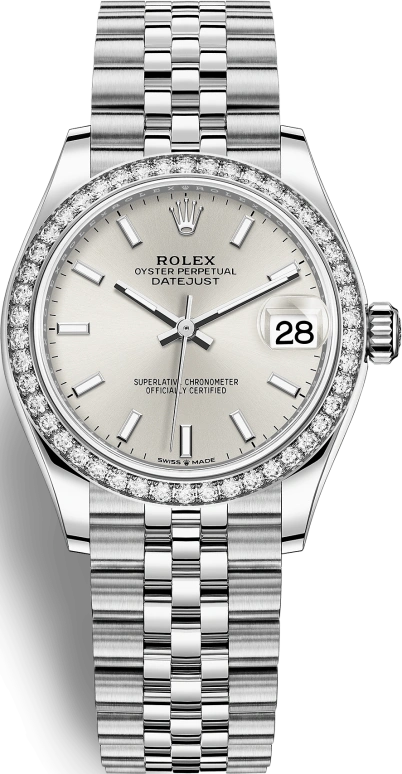 Rolex,Datejust 31 31mm,31mm,White Gold,Stainless Steel,Silver,Automatic,Day,55hours,278384RBR,278384RBR-0016