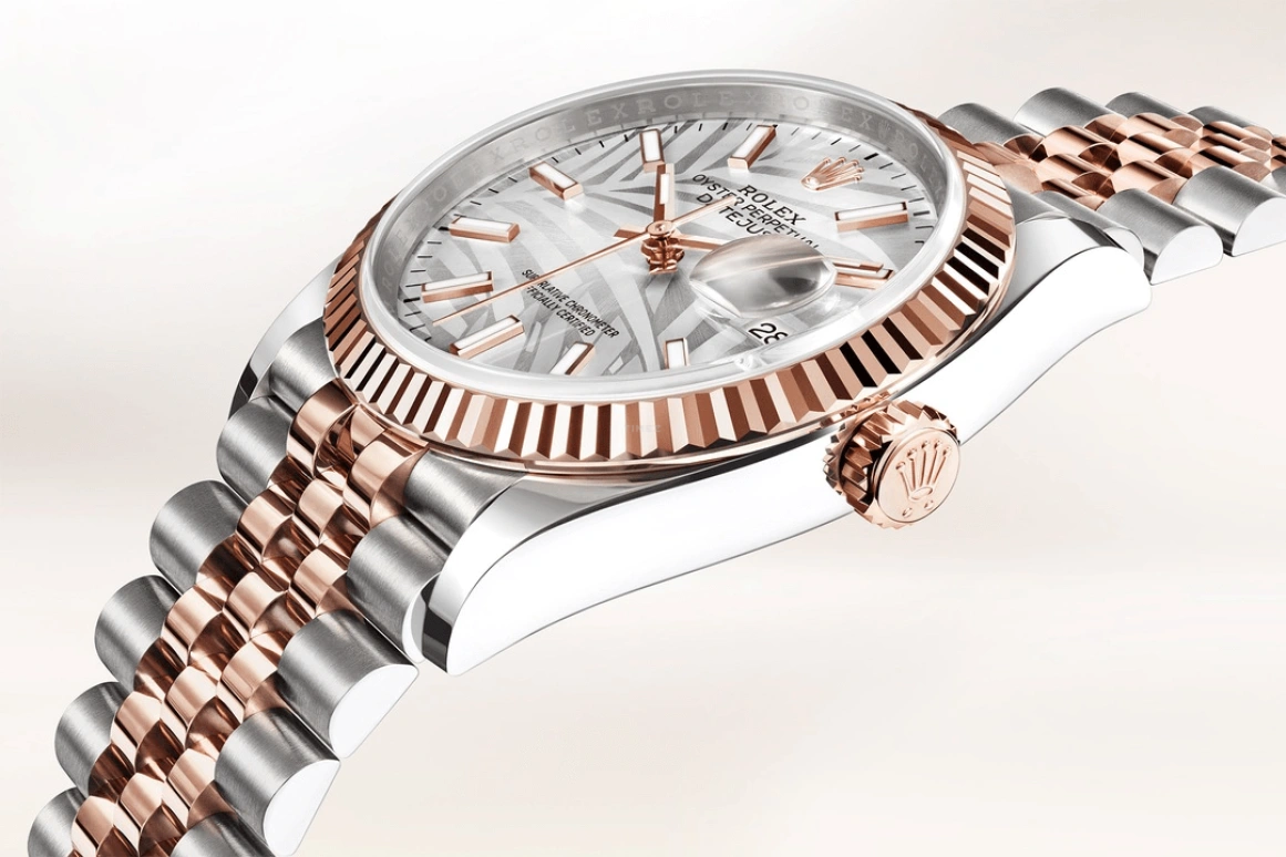 Rolex,Datejust 36 36mm,36mm,Rose Gold,Stainless Steel,Silver,Automatic,Day,70hours,126231,126231-0031