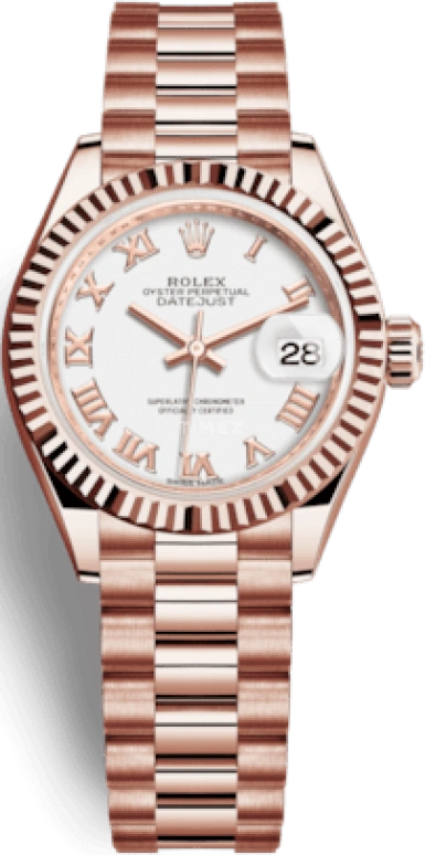 Rolex,Lady-Datejust 28mm,28mm,Everose Gold,White,Automatic,Day,55hours,279175,279175-0021