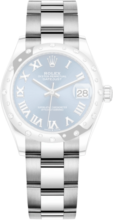 Rolex,Datejust 31 31mm,31mm,White Gold,Stainless Steel,Blue,Automatic,Day,55hours,278344RBR,278344RBR-0035