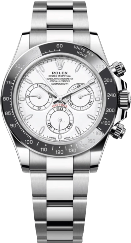 Rolex,Daytona 40mm,40mm,Oystersteel,Platinum,White,Automatic,Chronograph,72hours,126502,126502-0001