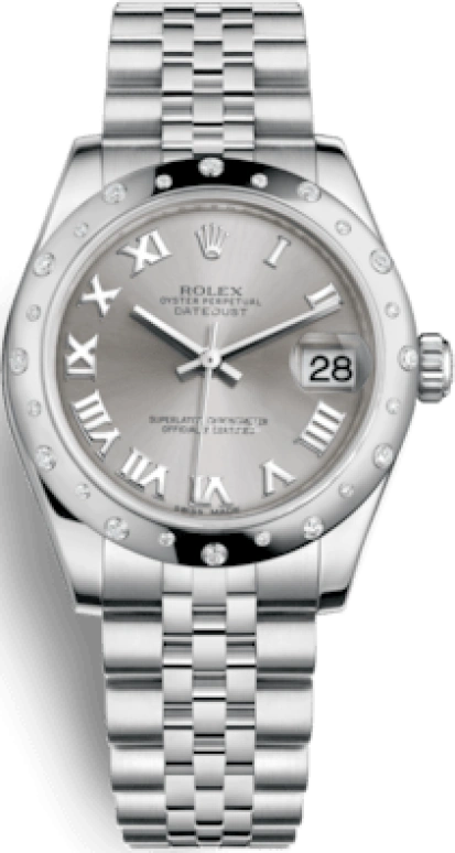 Rolex,Datejust 31 31mm,31mm,White Gold,Stainless Steel,Grey,Automatic,Day,48hours,178344,178344-0010