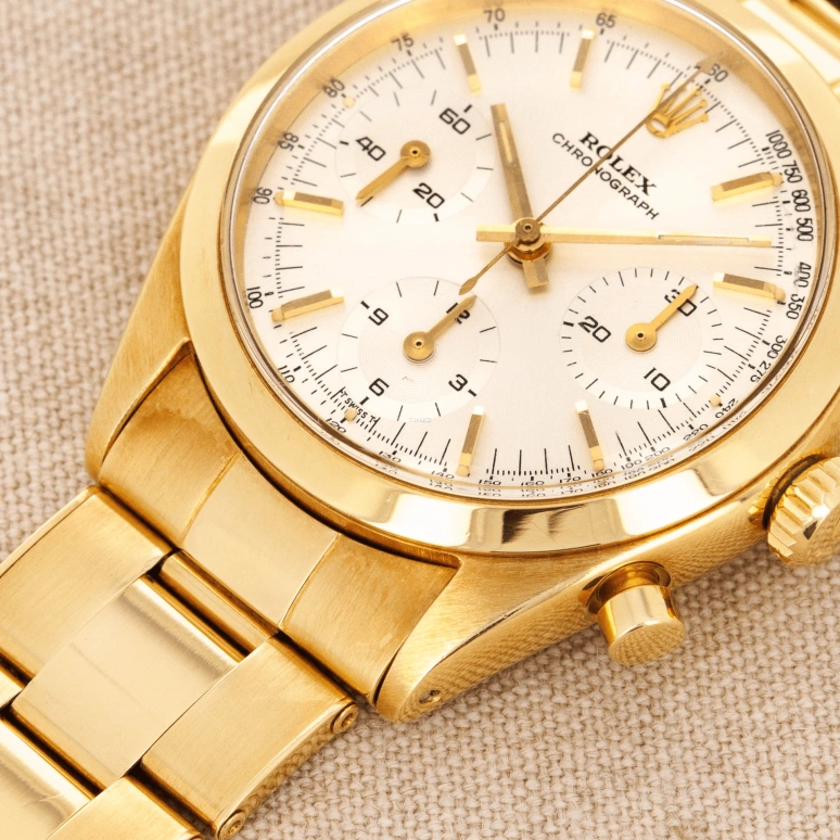 Rolex,Daytona 37mm,37mm,Yellow Gold,Silver White,White,Handwound,Chronograph,In-house Caliber,6238 White