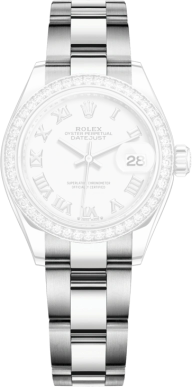 Rolex,Lady-Datejust 28mm,28mm,White Gold,Oystersteel,White,Automatic,Day,55hours,279384RBR,279384RBR-0020