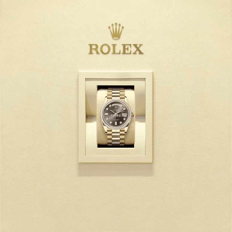 Rolex,Day-Date 36 36mm,36mm,Yellow Gold,Grey,Automatic,Date,Day,128398TBR,128398TBR-0006