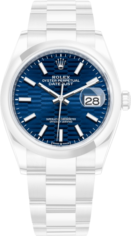 Rolex,Datejust 36 36mm,36mm,Stainless Steel,Blue,Automatic,Day,70hours,126200,126200-0022