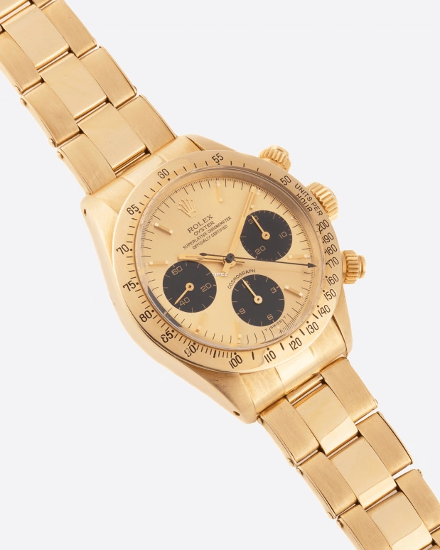 Rolex,Daytona 36mm,36mm,Yellow Gold,Black,Gold,Handwound,Chronograph,48hours,6265,6265-Oyster YG