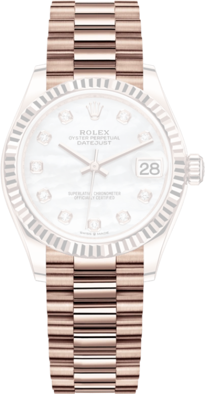 Rolex,Datejust 31 31mm,31mm,Rose Gold,White,Automatic,Day,55hours,278275,278275-0009