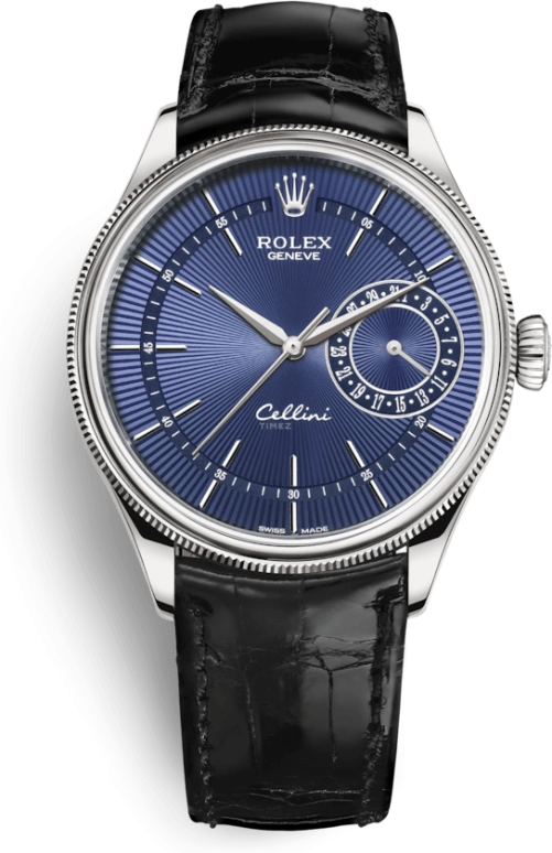 Rolex,Cellini 39mm,39mm,White Gold,Blue,Automatic,Day,48hours,50519,50519-0013