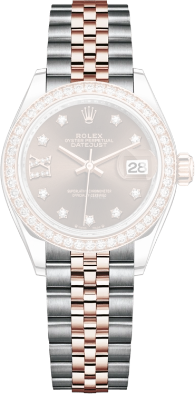 Rolex,Lady-Datejust 28mm,28mm,Rose Gold,Stainless Steel,Brown,Automatic,Day,55hours,279381RBR,279381RBR-0003