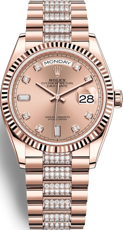 Rolex,Day-Date 36 36mm,36mm,Rose Gold,Pink,Automatic,Date,Day,128235,128235-0019