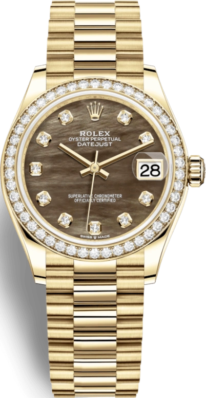 Rolex,Datejust 31 31mm,31mm,Yellow Gold,Black,Automatic,Day,55hours,278288RBR,278288RBR-0032