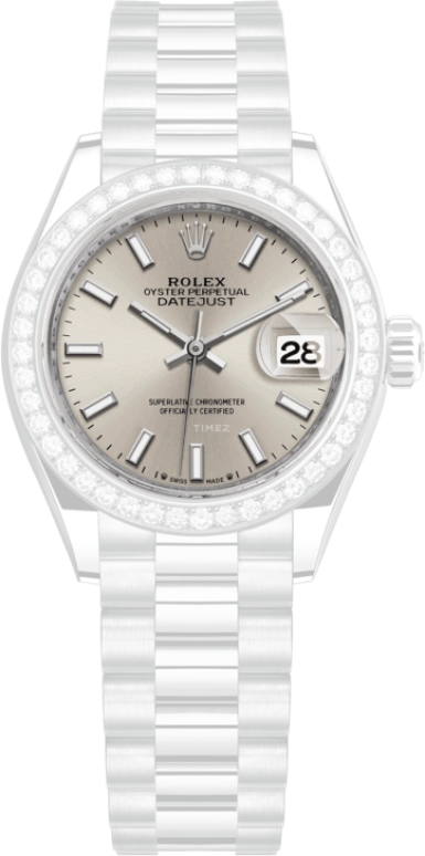 Rolex,Lady-Datejust 28mm,28mm,White Gold,Silver,Automatic,Day,55hours,279139RBR,279139RBR-0006