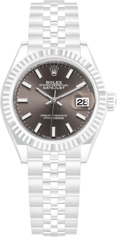 Rolex,Lady-Datejust 28mm,28mm,White Gold,Oystersteel,Grey,Automatic,Day,55hours,279174,279174-0011