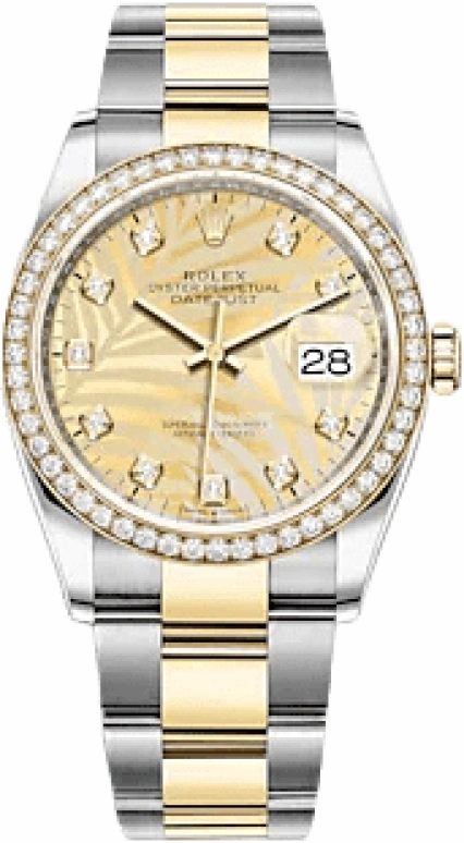 Rolex,Datejust 36 36mm,36mm,Yellow Gold,Stainless Steel,Champagne,Automatic,Day,70hours,126283RBR,126283RBR-0030