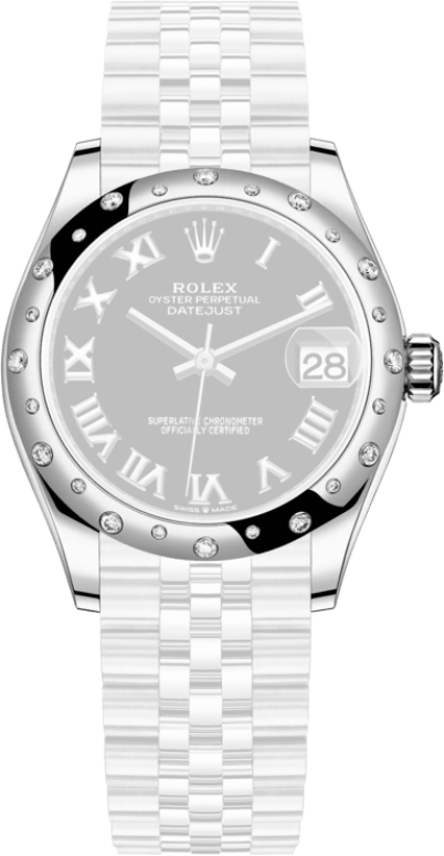 Rolex,Datejust 31 31mm,31mm,White Gold,Stainless Steel,Black,Automatic,Day,55hours,278344RBR,278344RBR-0002
