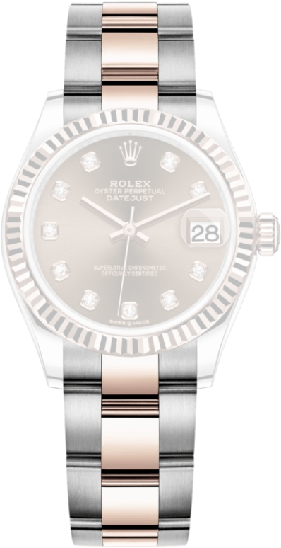 Rolex,Datejust 31 31mm,31mm,Rose Gold,Stainless Steel,Brown,Automatic,Day,55hours,278271,278271-0027