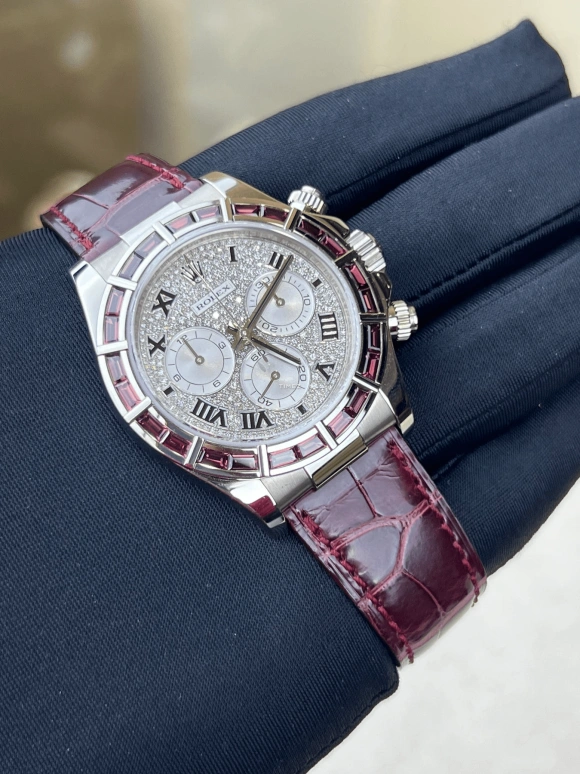 Rolex,Daytona 40mm,40mm,White Gold,Silver,Automatic,Chronograph,72hours,116589SALV Roman Diamond
