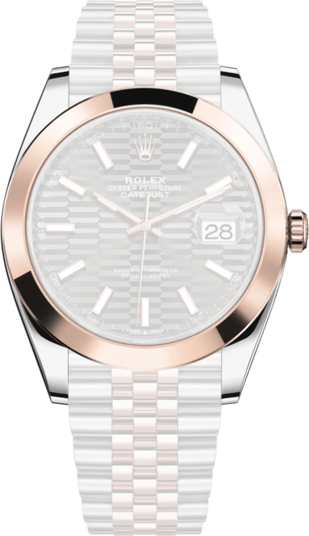 Rolex,Datejust 41 41mm,41mm,Rose Gold,Stainless Steel,Grey,Automatic,Day,70hours,126301,126301-0020