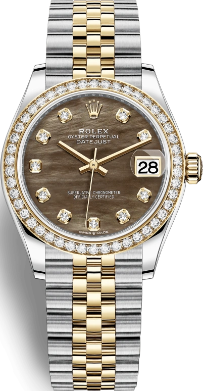 Rolex,Datejust 31 31mm,31mm,Yellow Gold,Stainless Steel,Black,Automatic,Day,55hours,278383RBR,278383RBR-0024