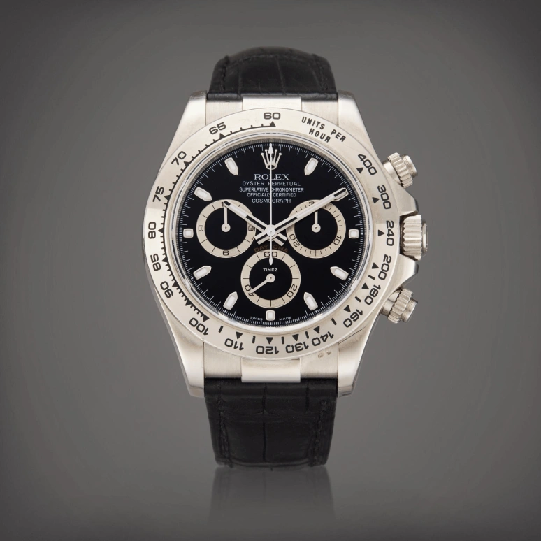 Rolex,Daytona 40mm,40mm,White Gold,Black,Automatic,Chronograph,72hours,116519