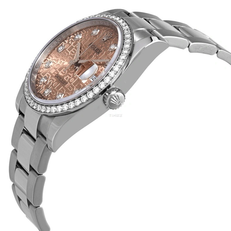 Rolex,Datejust 36 36mm,36mm,Stainless Steel,Pink Red,Automatic,Day,70hours,126284PJDO
