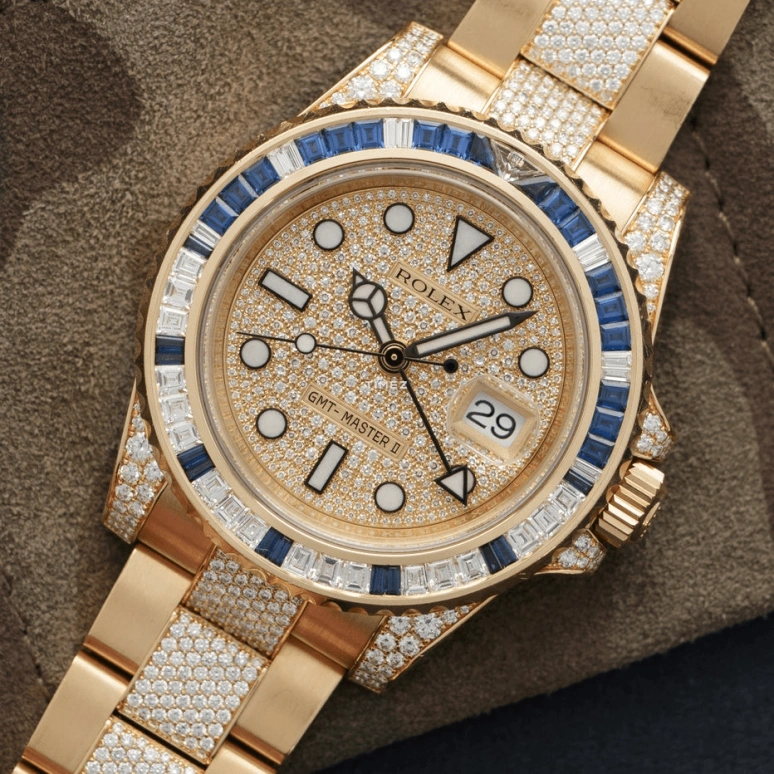 Rolex,GMT-Master II 40mm,40mm,Yellow Gold,Gold,Automatic,Day,Dule Time,116758 SA