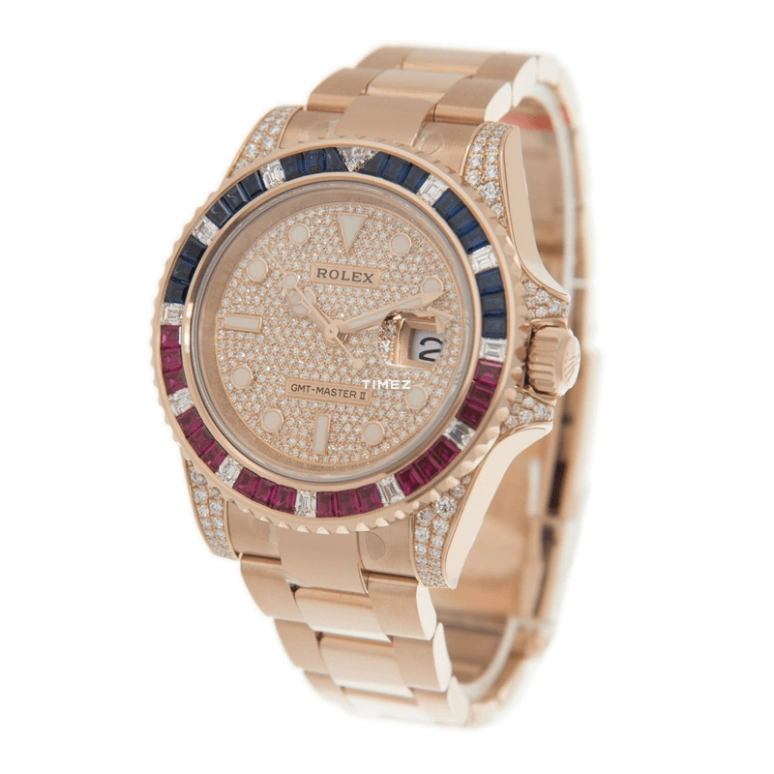 Rolex,GMT-Master II 40mm,40mm,Rose Gold,Automatic,Day,Dule Time,126755SARU,126755SARU-0001