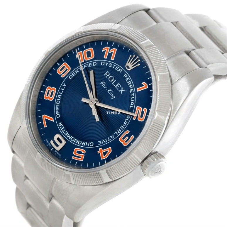 Rolex,Air King 34mm,34mm,Stainless Steel,Blue,Automatic,48hours,In-house Caliber,114210BLAO