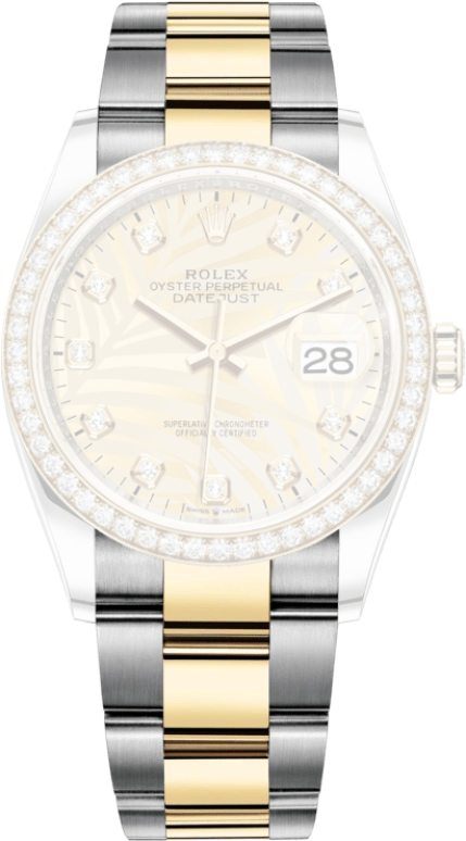 Rolex,Datejust 36 36mm,36mm,Yellow Gold,Stainless Steel,Champagne,Automatic,Day,70hours,126283RBR,126283RBR-0030