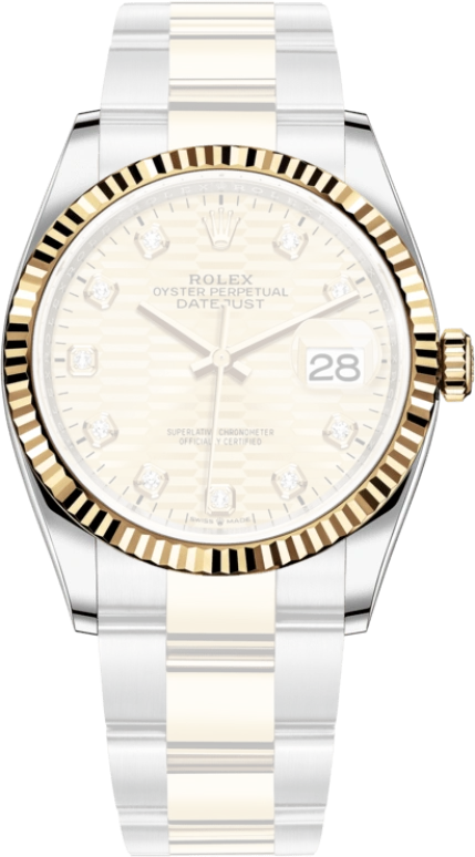 Rolex,Datejust 36 36mm,36mm,Yellow Gold,Stainless Steel,Champagne,Automatic,Day,70hours,126233,126233-0046