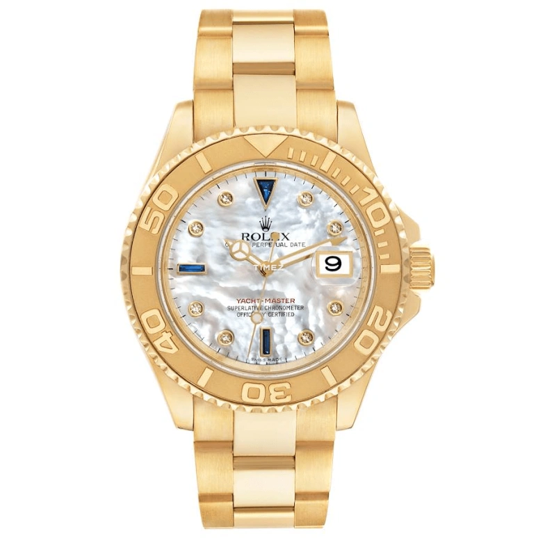 Rolex,Yacht-Master 40mm,40mm,Yellow Gold,White,Automatic,Day,48hours,16628,16628-Serti