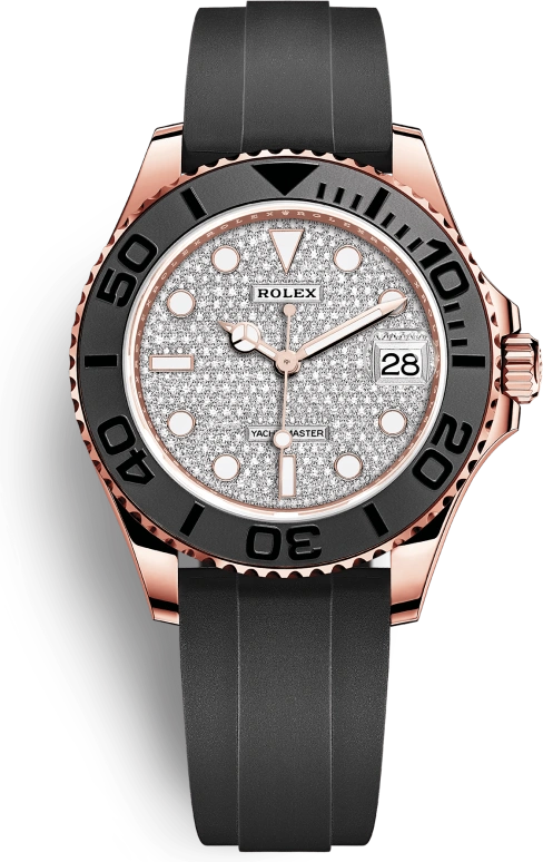 Rolex,Yacht-Master 37mm,37mm,Rose Gold,Silver White,Silver,Automatic,Day,55hours,268655,268655-0019