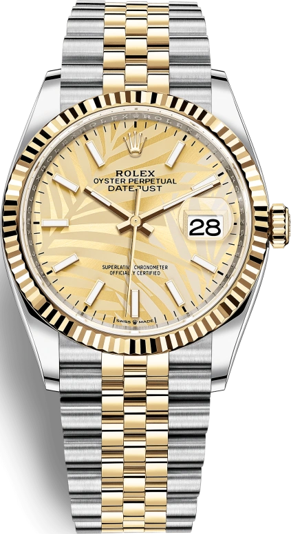 Rolex,Datejust 36 36mm,36mm,Yellow Gold,Stainless Steel,Champagne,Automatic,Day,70hours,126233,126233-0037