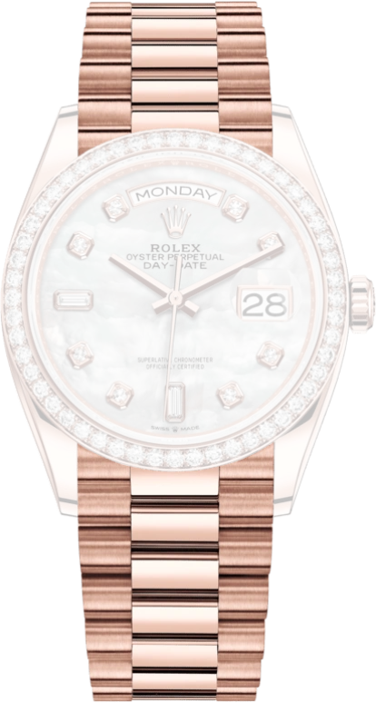 Rolex,Day-Date 36 36mm,36mm,Rose Gold,White,Automatic,Date,Day,128345RBR,128345RBR-0028