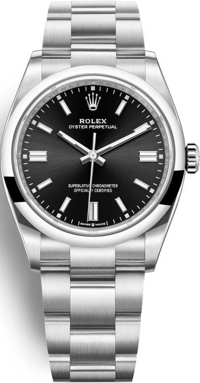 Rolex,Oyster Perpetual 36mm,36mm,Stainless Steel,Black,Automatic,70hours,In-house Caliber,126000,126000-0002